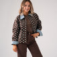 Daisy Blue Spotted Jacket In Chocolate