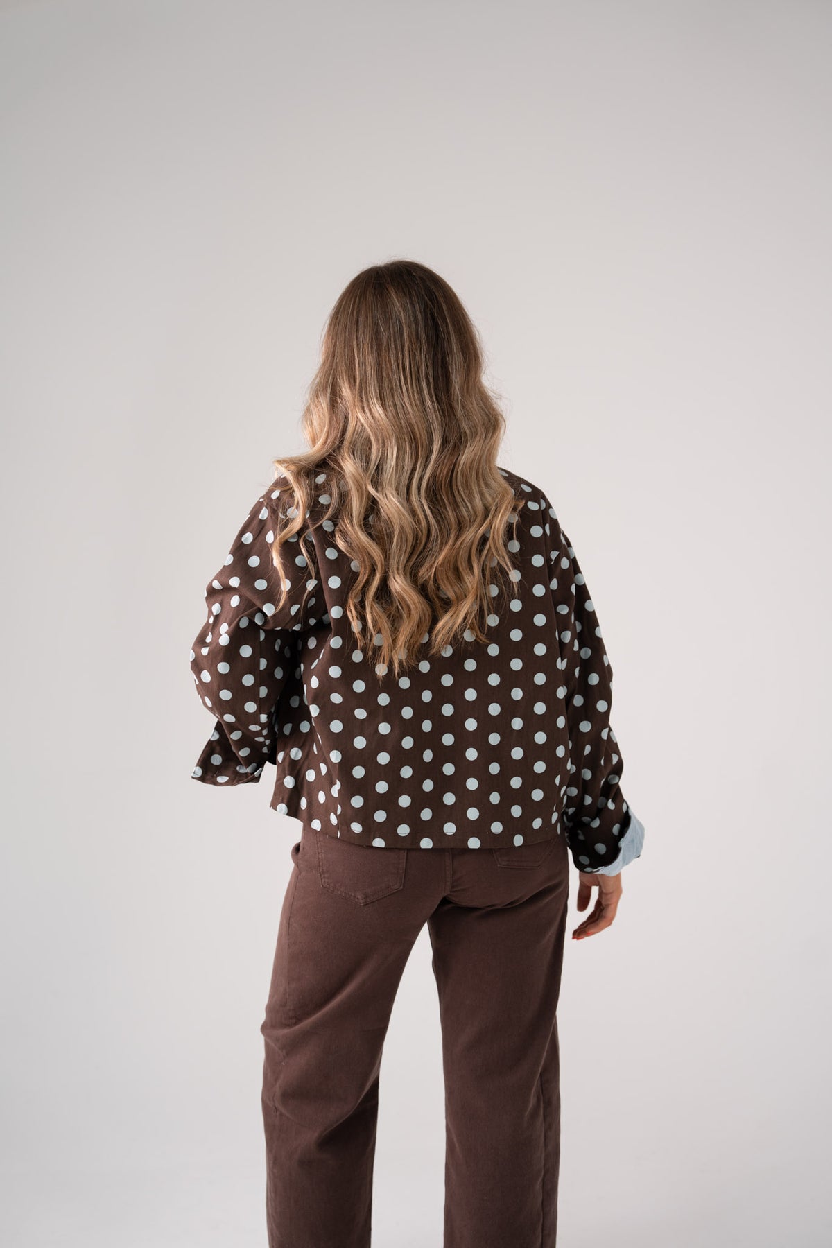 Daisy Blue Spotted Jacket In Chocolate