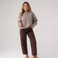 Kiera Round Neck Jumper In Taupe