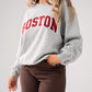 Kiera Boston Slogan Sweatshirt In Grey