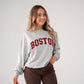 Kiera Boston Slogan Sweatshirt In Grey