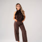 Love Laura Carrot Barrell Jeans In Chocolate