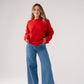 Kiera Round Neck Jumper In Red