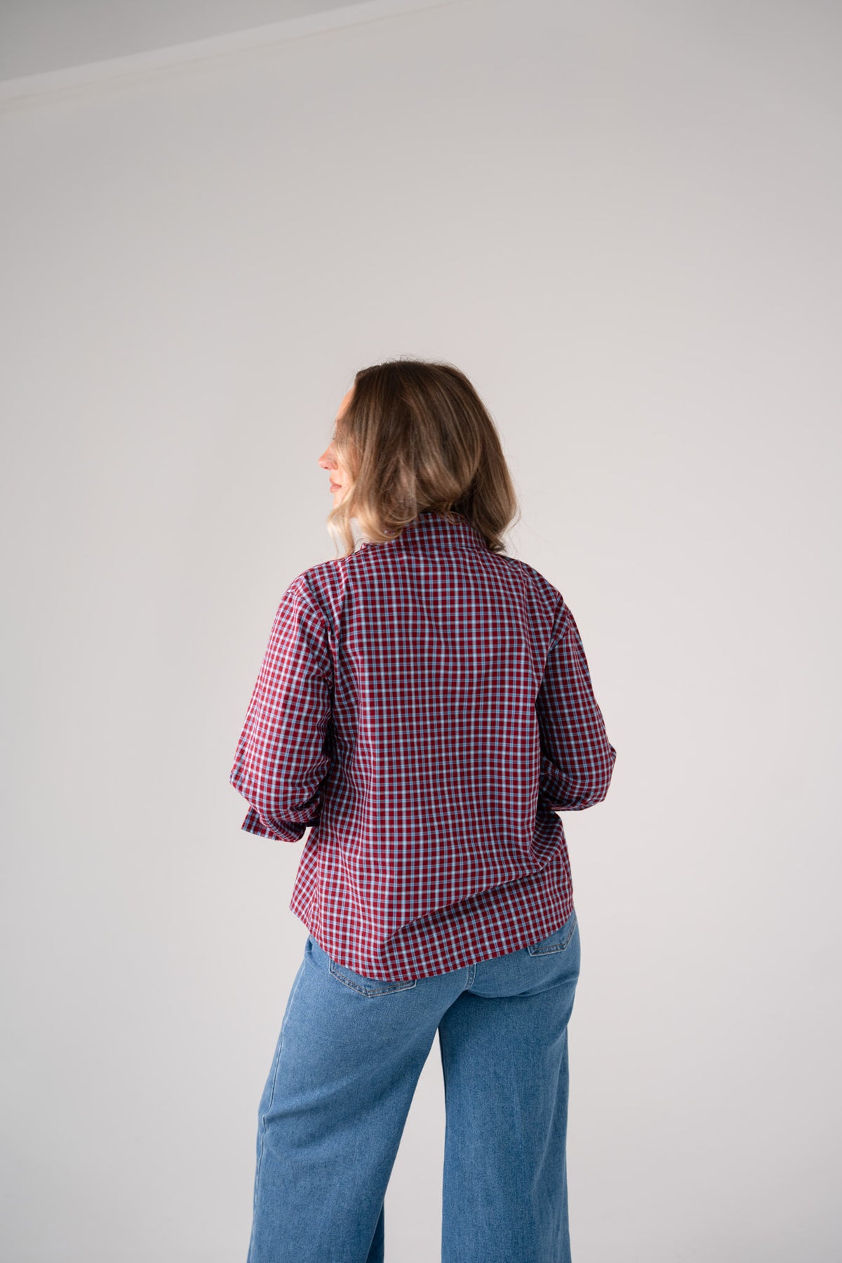 Daisy Check Shirt In Red Mix