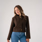 Kiera Crop Blazer In Chocolate