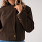 Kiera Crop Blazer In Chocolate