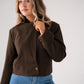 Kiera Crop Blazer In Chocolate