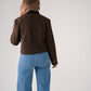 Kiera Crop Blazer In Chocolate