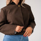 Kiera Crop Blazer In Chocolate