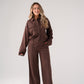 Elsa Straight Leg Trousers In Chocolate