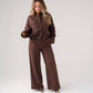 Elsa Straight Leg Trousers In Chocolate