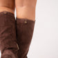 Love Laura Suede Knee Boot In Chocolate