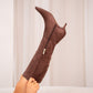 Love Laura Suede Knee Boot In Chocolate