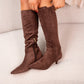Love Laura Suede Knee Boot In Chocolate