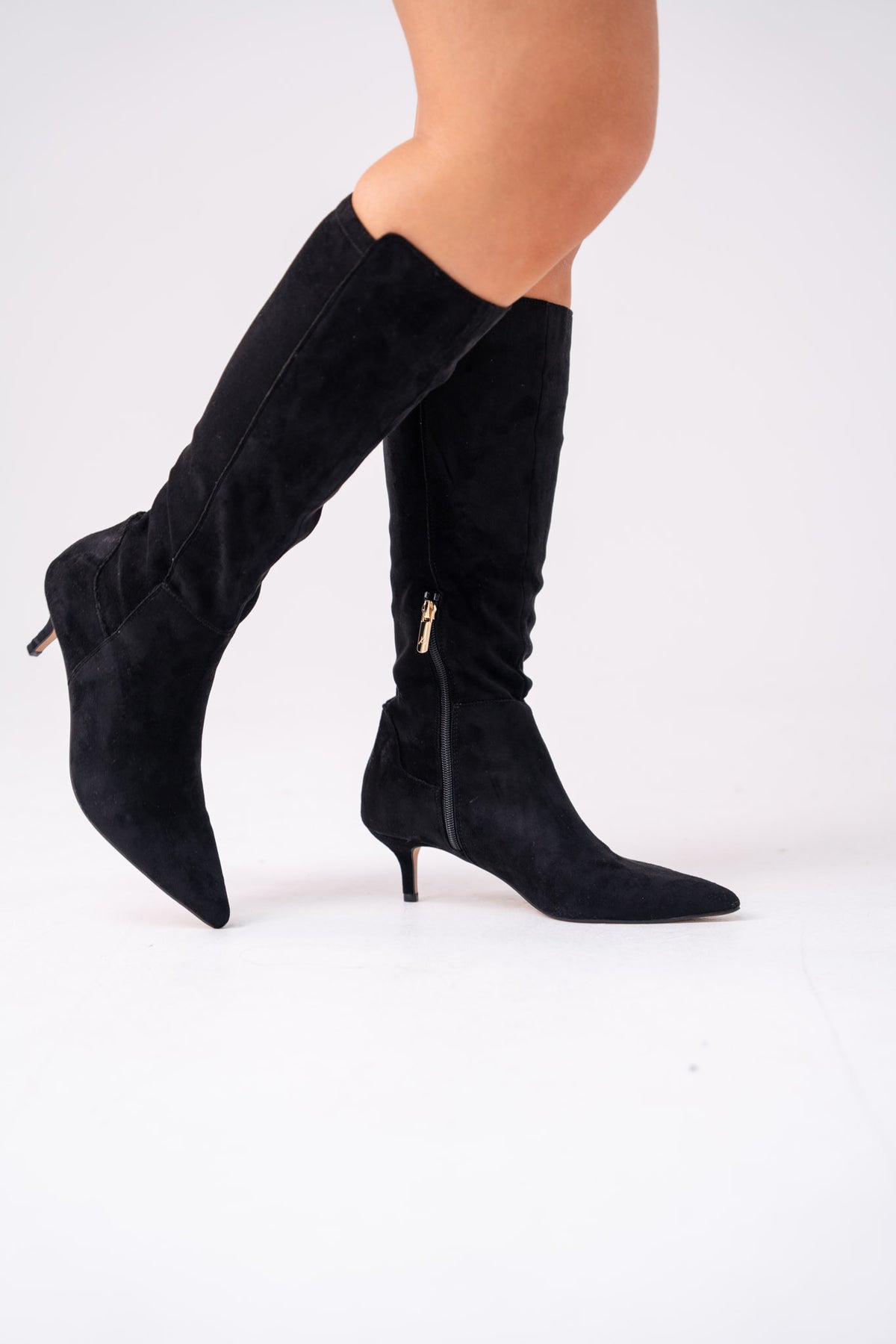 Love Laura Suede Knee Boot In Black