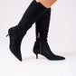 Love Laura Suede Knee Boot In Black