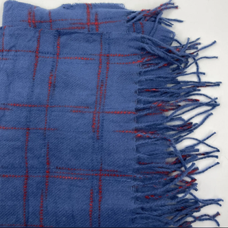 Orla Red Pattern Scarf In Blue