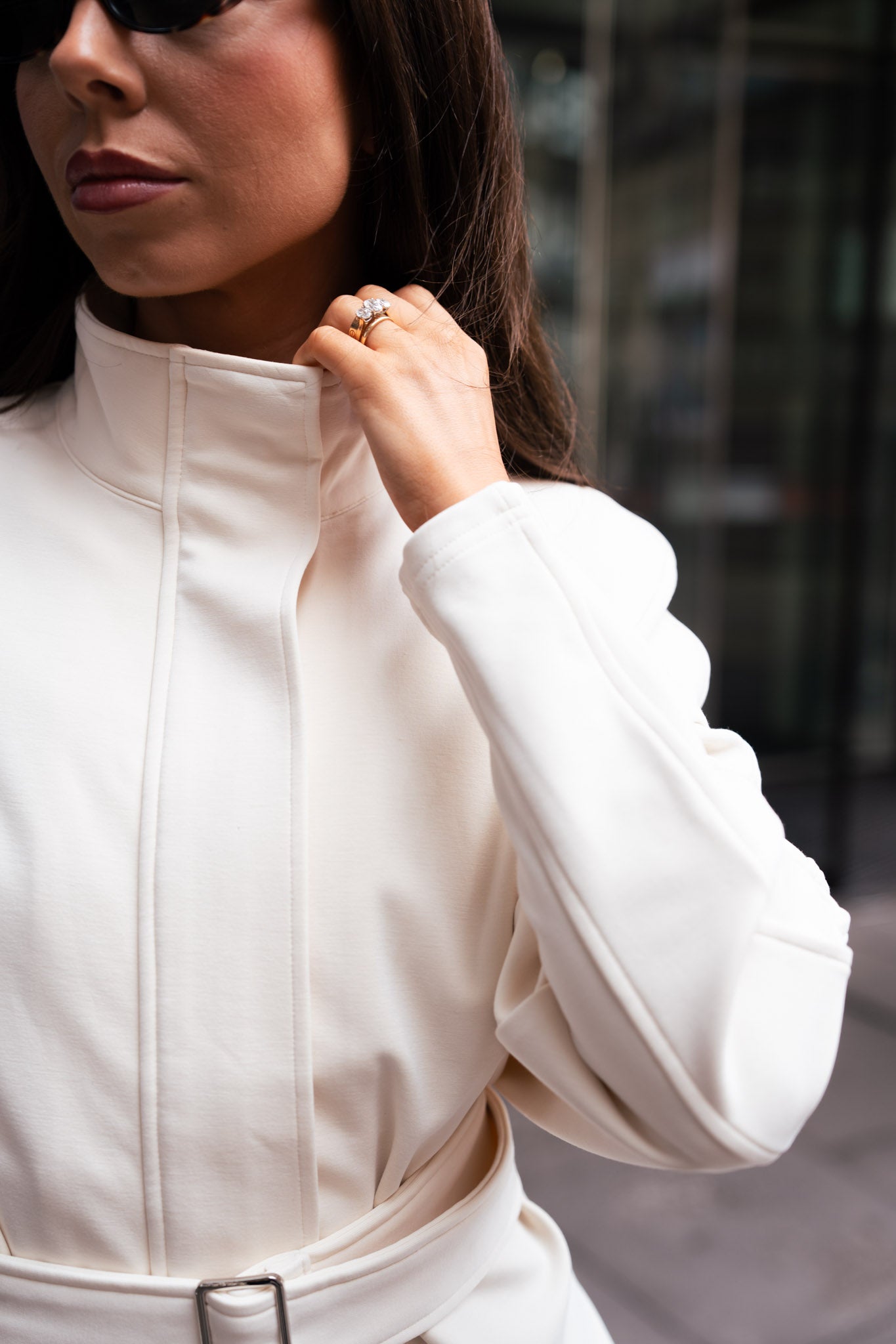Love Laura Belted Leisure Jacket In Cream