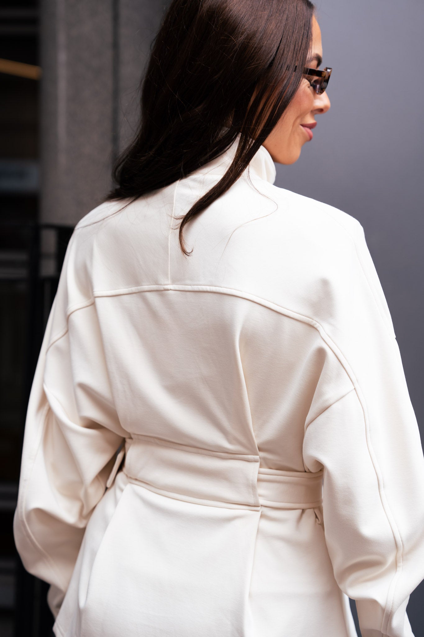 Love Laura Belted Leisure Jacket In Cream