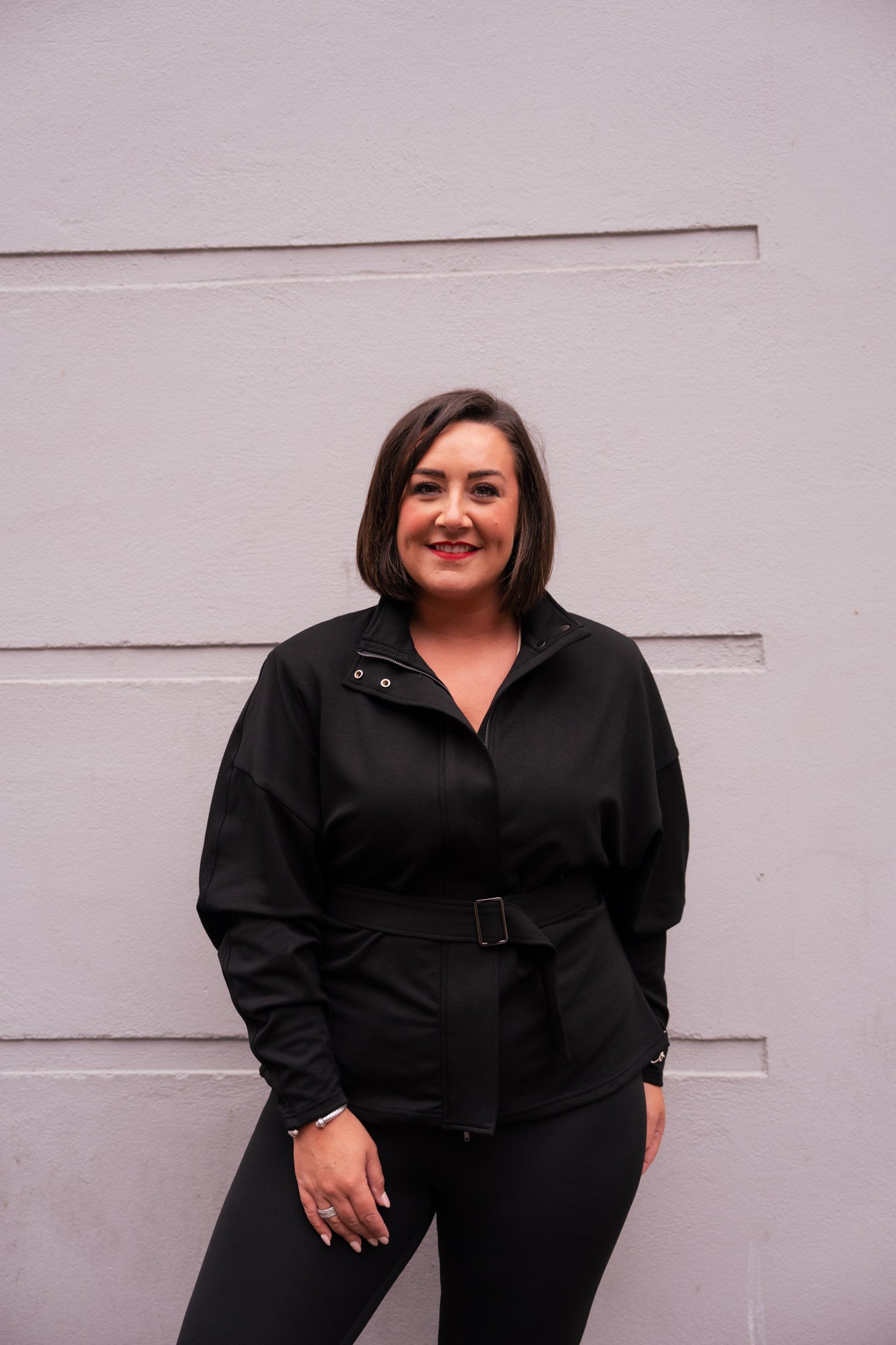 Love Laura Belted Leisure Jacket In Black