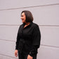 Love Laura Belted Leisure Jacket In Black
