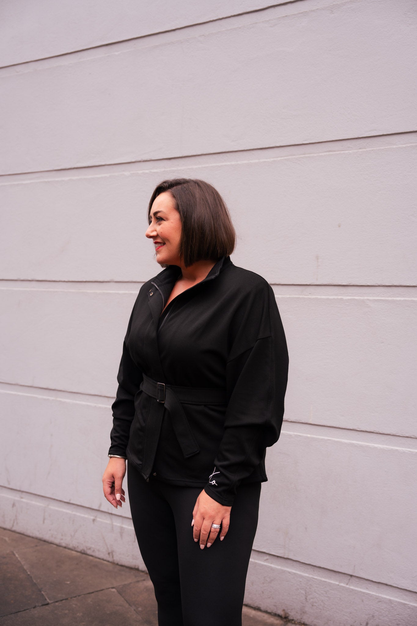 Love Laura Belted Leisure Jacket In Black