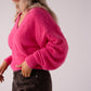 Love Laura Soft Touch V-Neck Jumper In Fuchsia