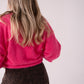 Love Laura Soft Touch V-Neck Jumper In Fuchsia