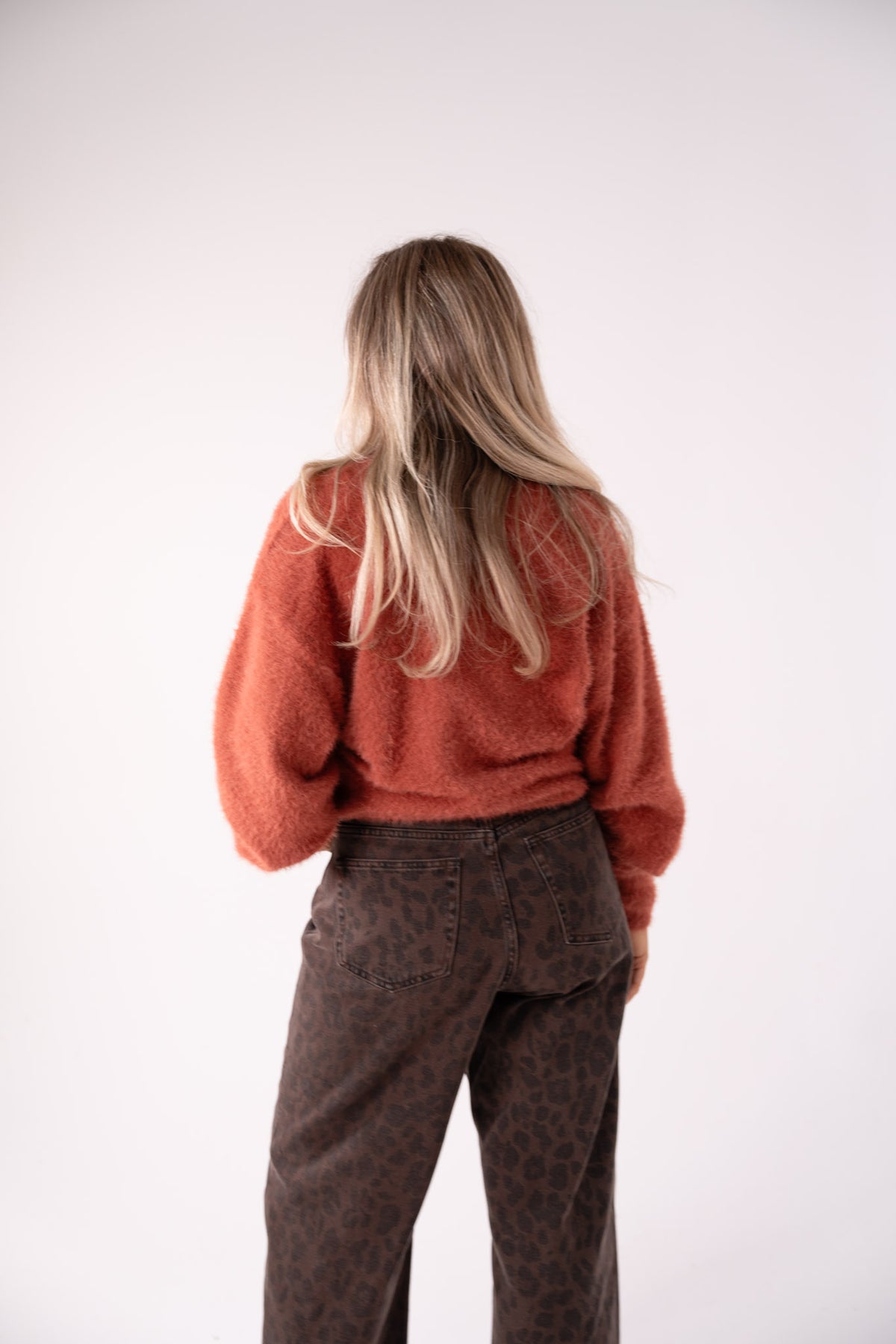 Love Laura Soft Touch V-Neck Jumper In Cinnamon
