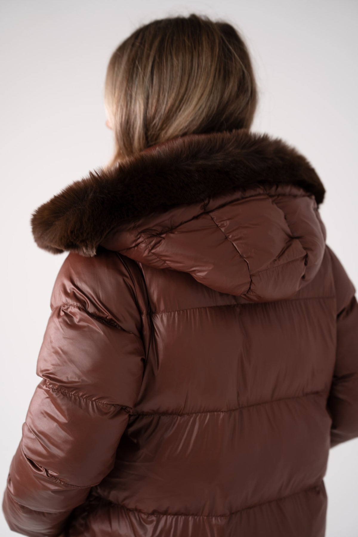 Love Laura Puffa Coat In Chocolate