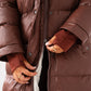 Love Laura Puffa Coat In Chocolate