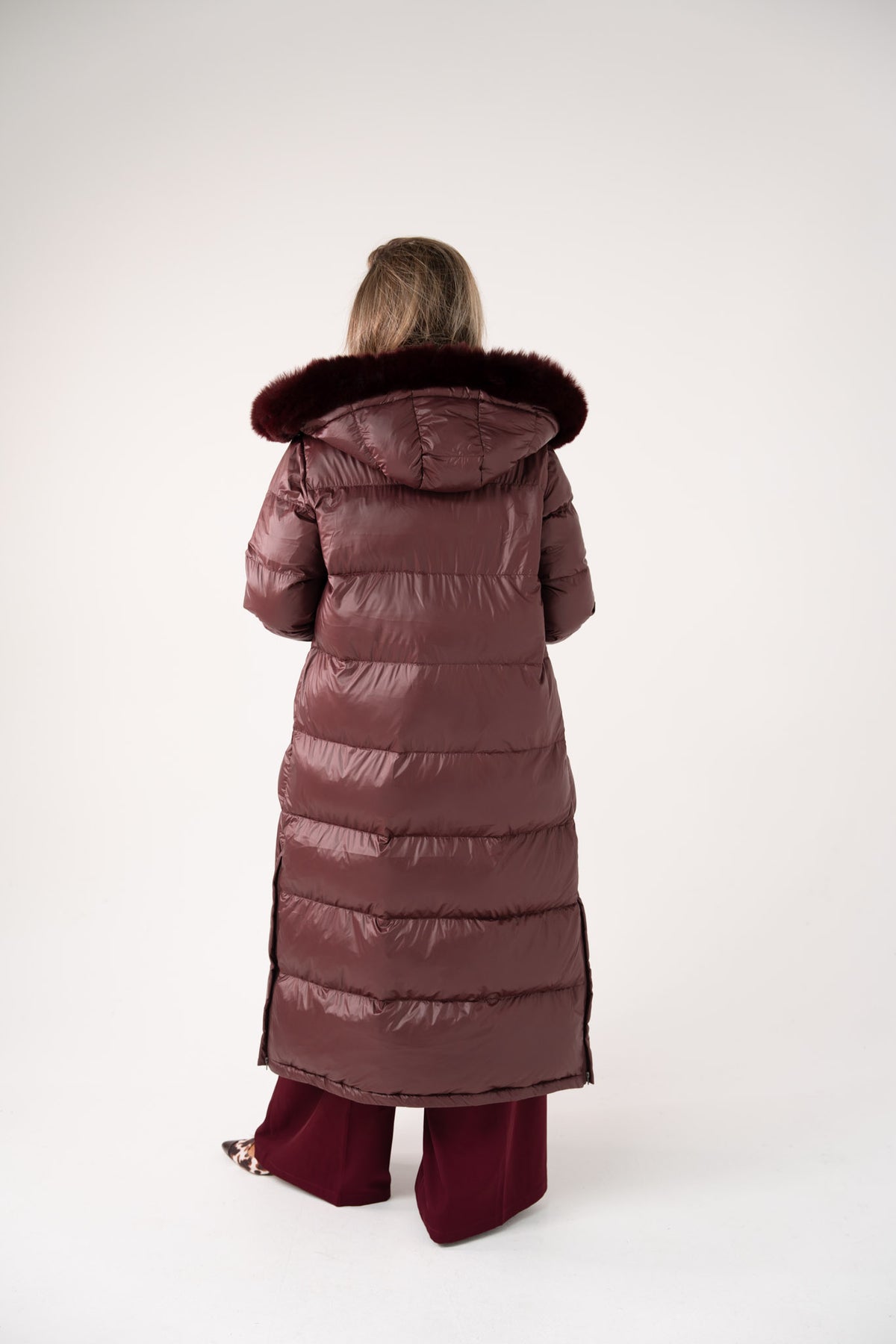 Love Laura Puffa Coat In Plum