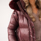 Love Laura Puffa Coat In Plum