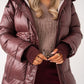 Love Laura Puffa Coat In Plum