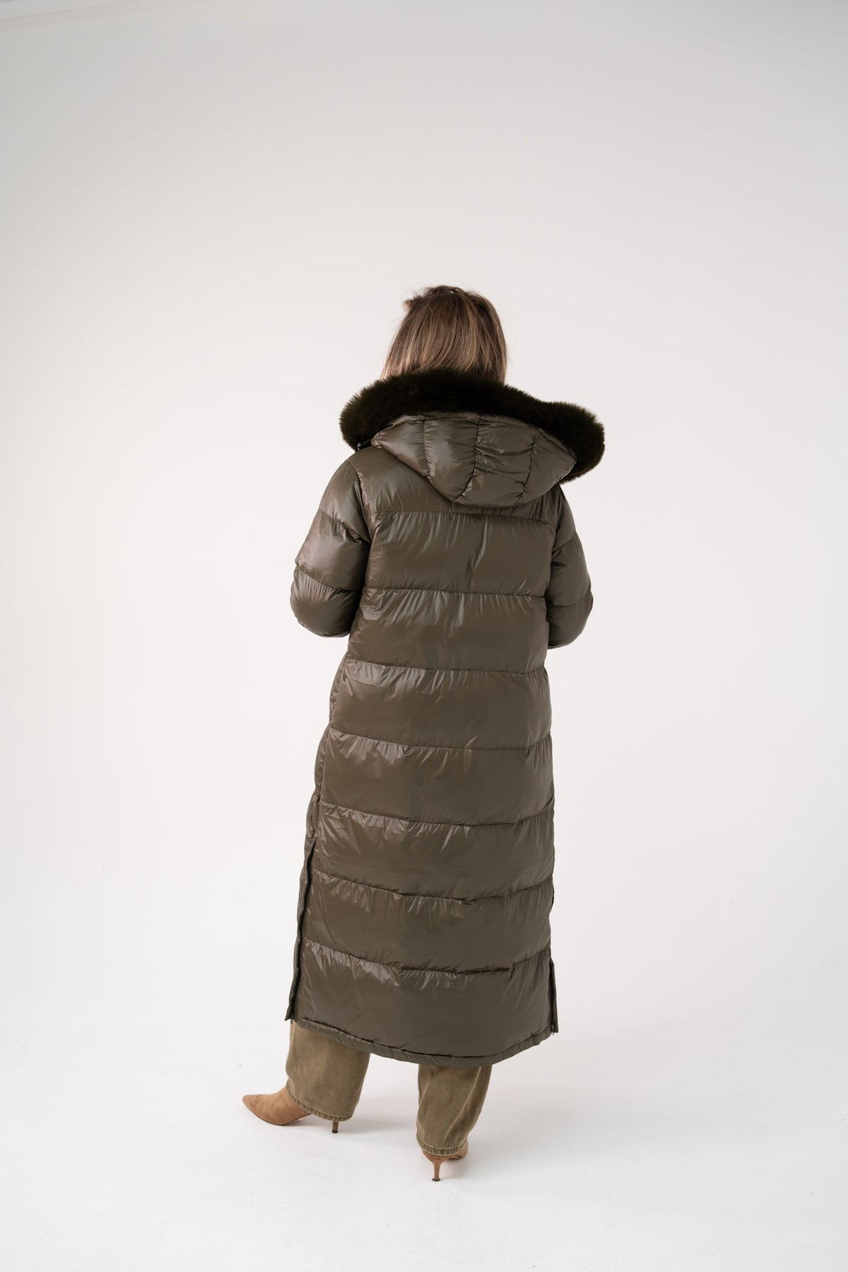 Love Laura Puffa Coat In Khaki