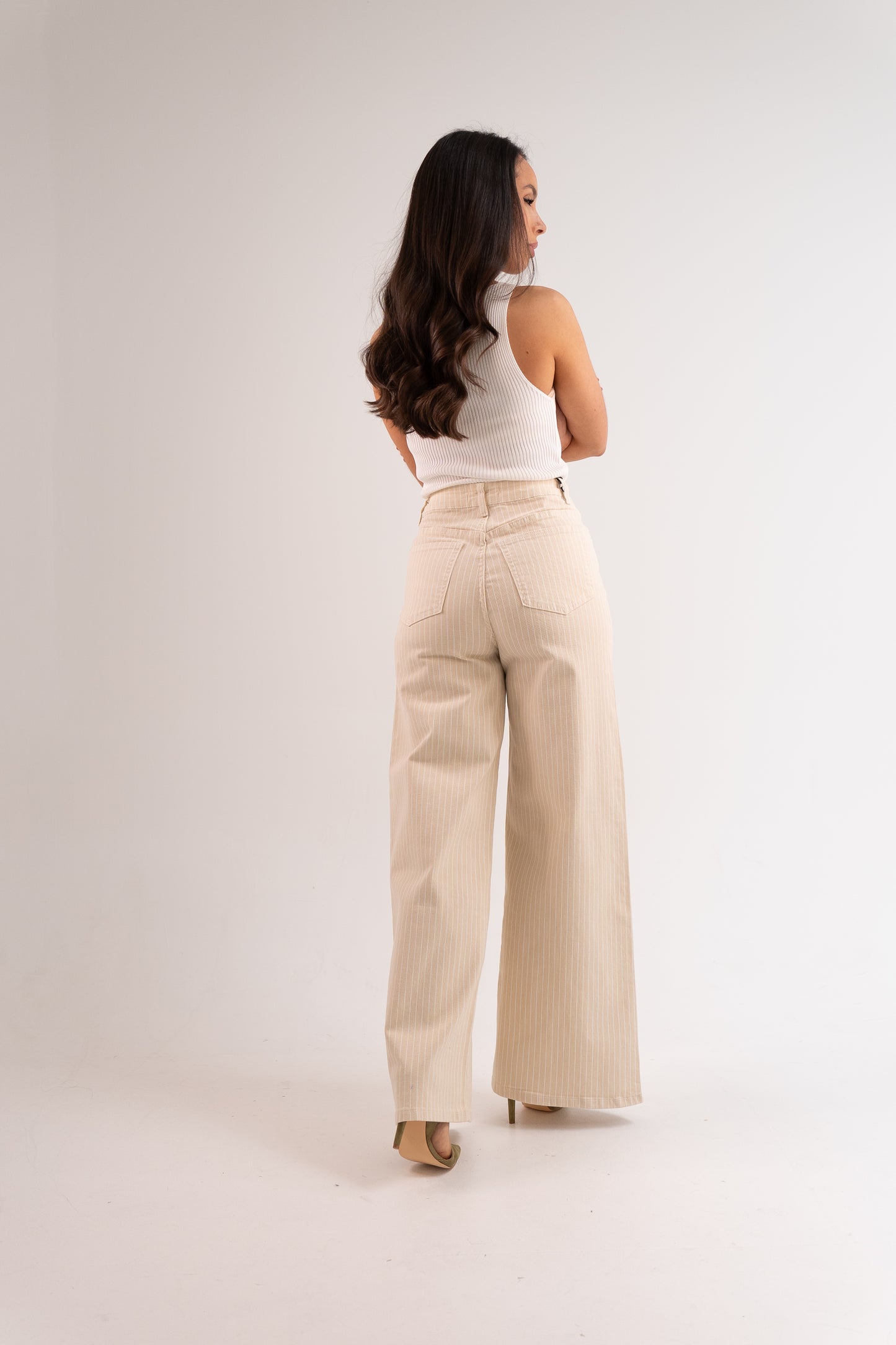 Love Laura Pinstripe Everyday Jeans In Neutral