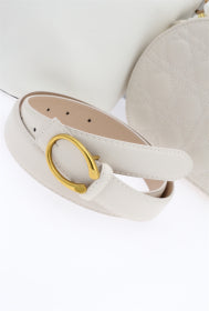 Polly Open End Buckle Belt In White