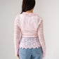 Polly Tie Front Lace Blouse In Pink