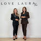 Love Laura Tuxedo Power Blazer In Black