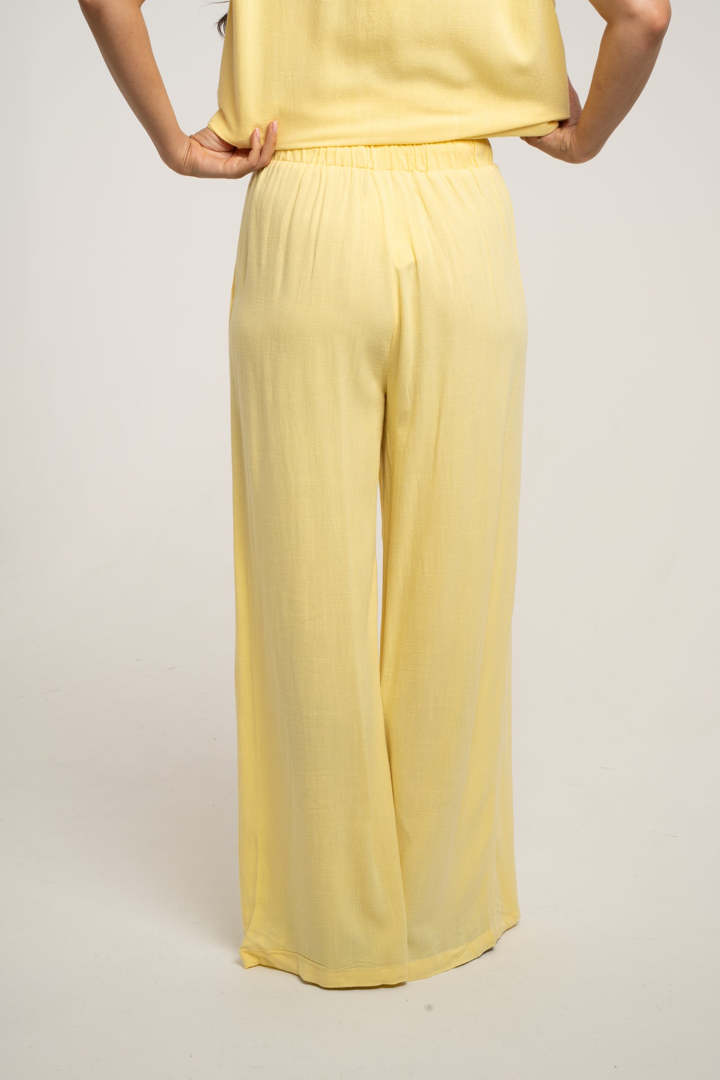 Millie Linen Mix Trousers In Yellow