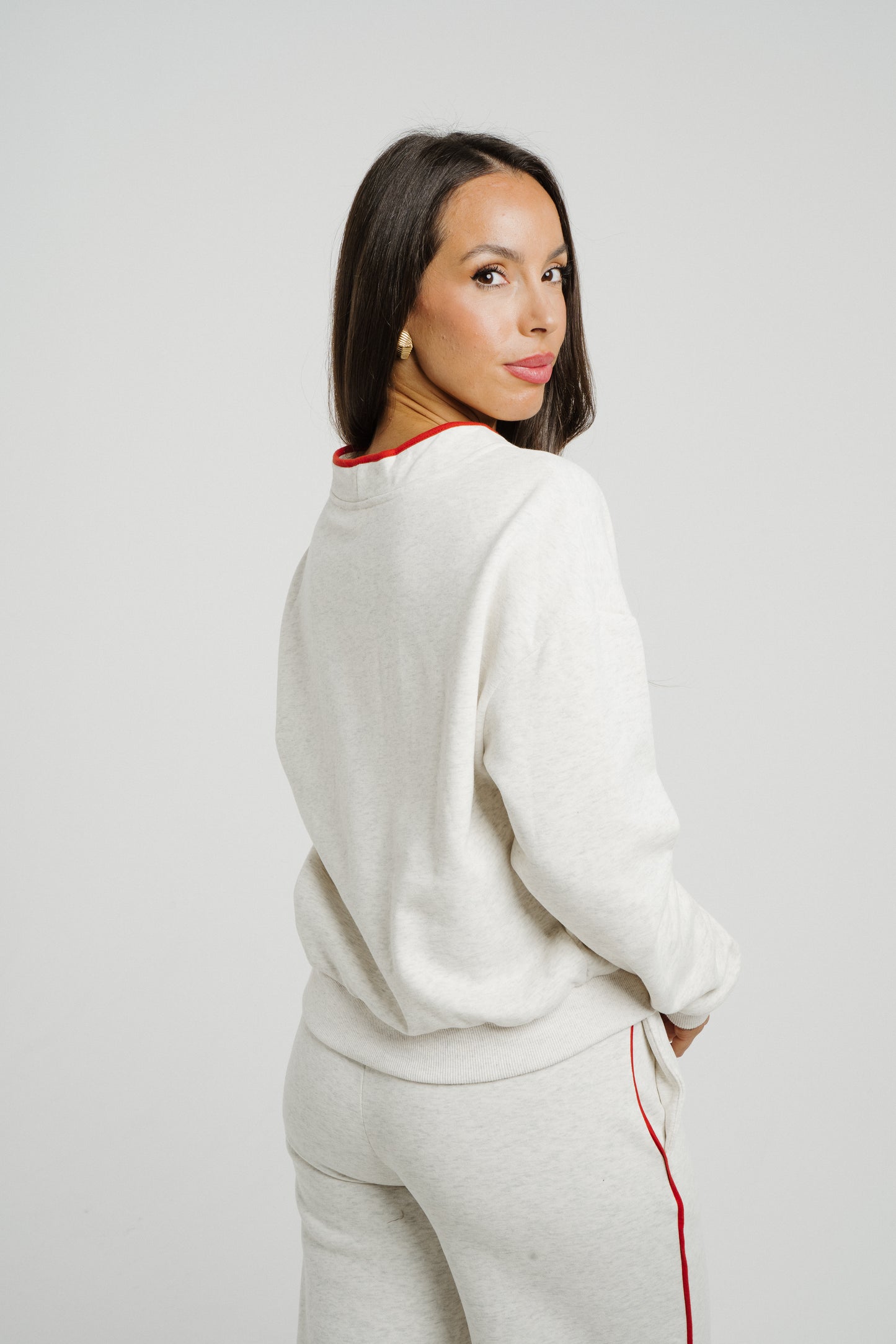 Love Laura Red Trim Jacket In Grey