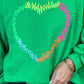 Alaina Embroidered Sweatshirt In Green - The Walk in Wardrobe