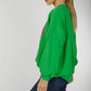 Alaina Embroidered Sweatshirt In Green - The Walk in Wardrobe