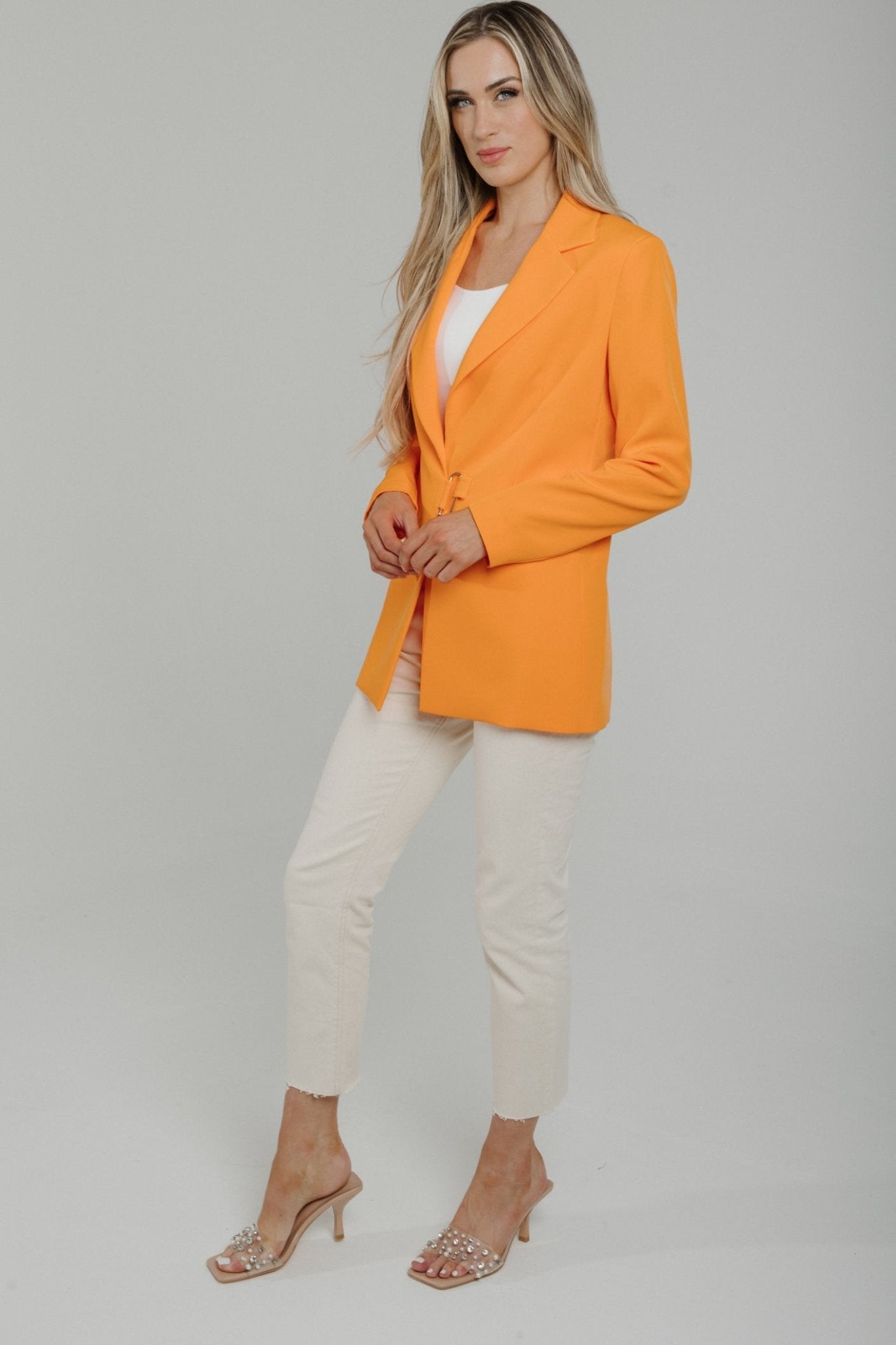 Alana Buckle Blazer In Orange - The Walk in Wardrobe