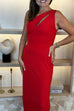 Alana Cut Out Detail Maxi Dress In Red - The Walk in Wardrobe
