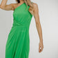 Alana Drape Front Dress In Green - The Walk in Wardrobe