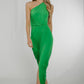 Alana Drape Front Dress In Green - The Walk in Wardrobe