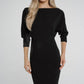 Alana Off Shoulder Midi Dress In Black - The Walk in Wardrobe