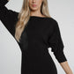 Alana Off Shoulder Midi Dress In Black - The Walk in Wardrobe