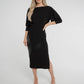 Alana Off Shoulder Midi Dress In Black - The Walk in Wardrobe